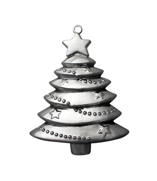 bir Noel ağacı budama altında beyaz bir arka plan üzerinde izole için vintage Noel süsleri