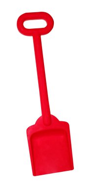 Beyaz arkaplanda izole edilmiş kontür budama ile kürek kırmızı