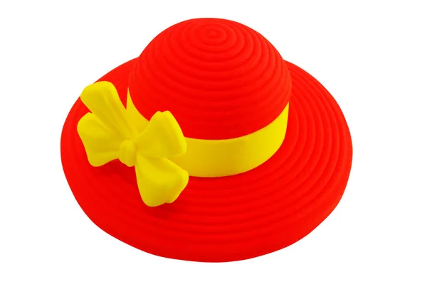 Weibliche Sommer Rote Mütze Isoliert Auf Weißem Hintergrund — Stockfoto