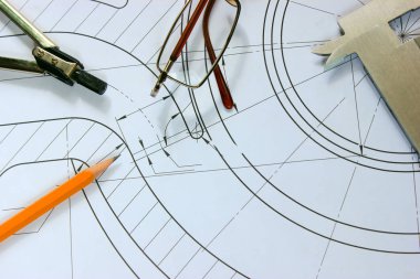 Çizime dağılmış ölçüm araçları, proje üzerinde mühendislik çalışmaları