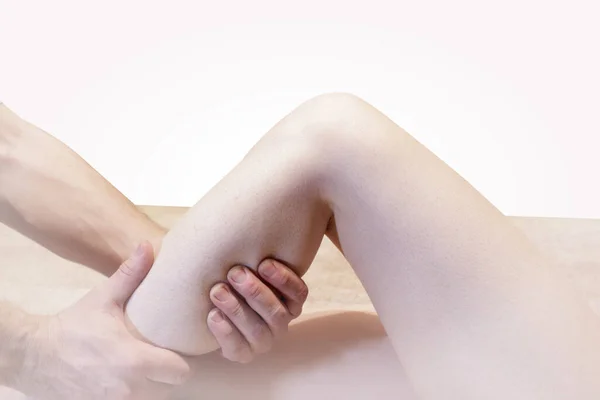 Massage Pied Féminin Mains Masseur Homme Vignette Images De Stock Libres De Droits