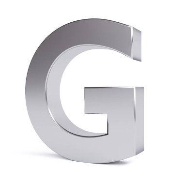 Metal mektup G. koleksiyonu. 3D görüntü