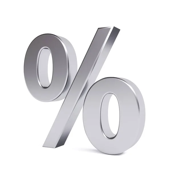 Metal yüzde simgesi. 3D görüntü