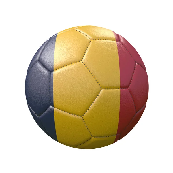 Beyaz Arka Planda Izole Edilmiş Bayrak Renginde Futbol Topu Chad — Stok fotoğraf
