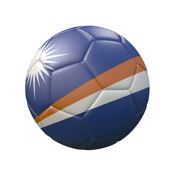 球旗颜色的足球在白色背景上是孤立的 马绍尔群岛 3D图像 — 图库照片