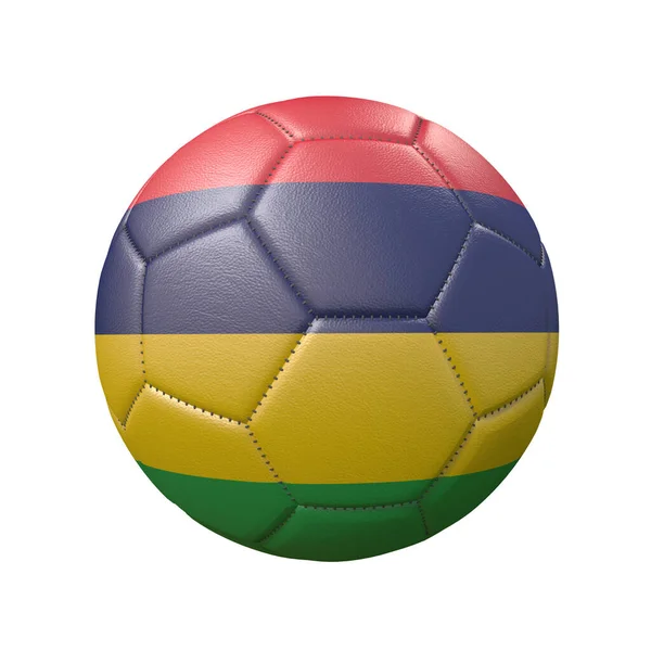 Beyaz Arka Planda Izole Edilmiş Bayrak Renginde Futbol Topu Mauritius — Stok fotoğraf