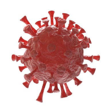 Coronavirus beyaz bir arkaplanda kesilmiş. 3d resim