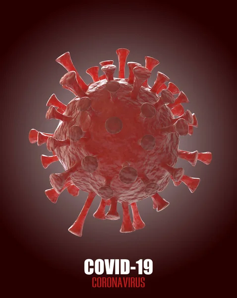 Banner Covid Con Modello Realistico Del Virus Immagine — Foto Stock