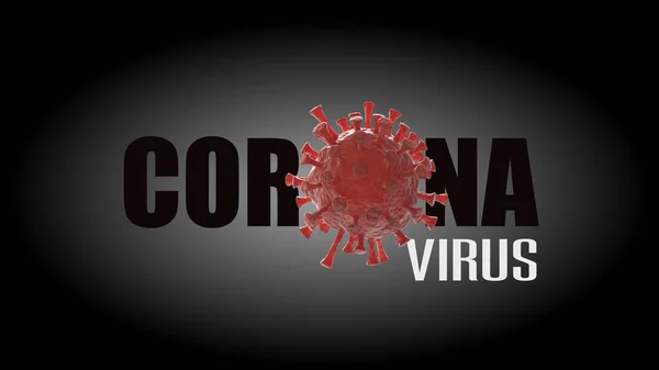 Banner Covid Con Modello Realistico Del Virus Immagine — Foto Stock
