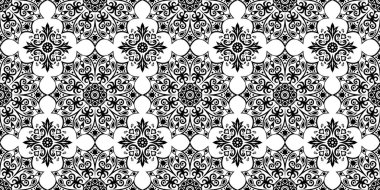 Seamless modeli. Siyah ve beyaz sorunsuz arka plan. Etnik arka plan, soyut desen. Geometrik desen. Basılı ürünler, broşürler, kitapçıklar, kumaş için arka plan. Vektör Eps 10
