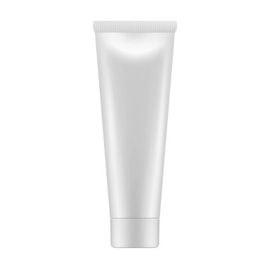 Vektör gerçekçi beyaz resim (mock-up, düzen) kozmetik, 3d için plastik ambalaj (şişe, tüp). Vektör Eps 10.