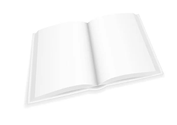 Vector Realistic Image Layout Mock Open Hardcover Book White Blank — Stock Vector