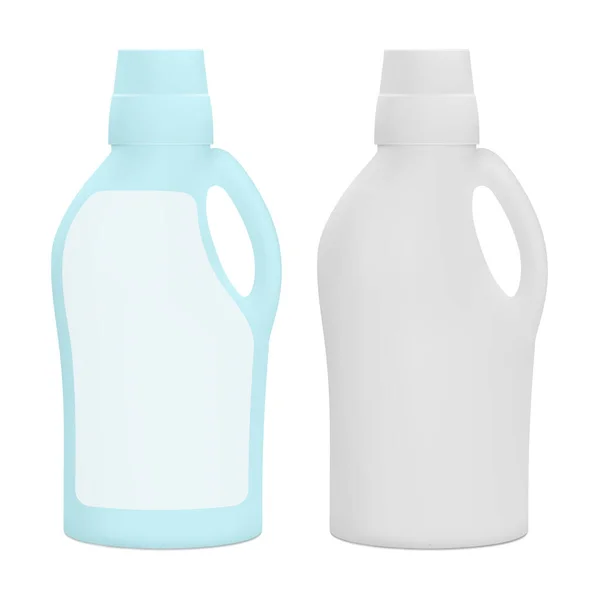 Vektor Kunststoffverpackungen Für Haushaltsreinigungsprodukte Waschmittelbehälter Isoliert Auf Weiß Eps — Stockvektor