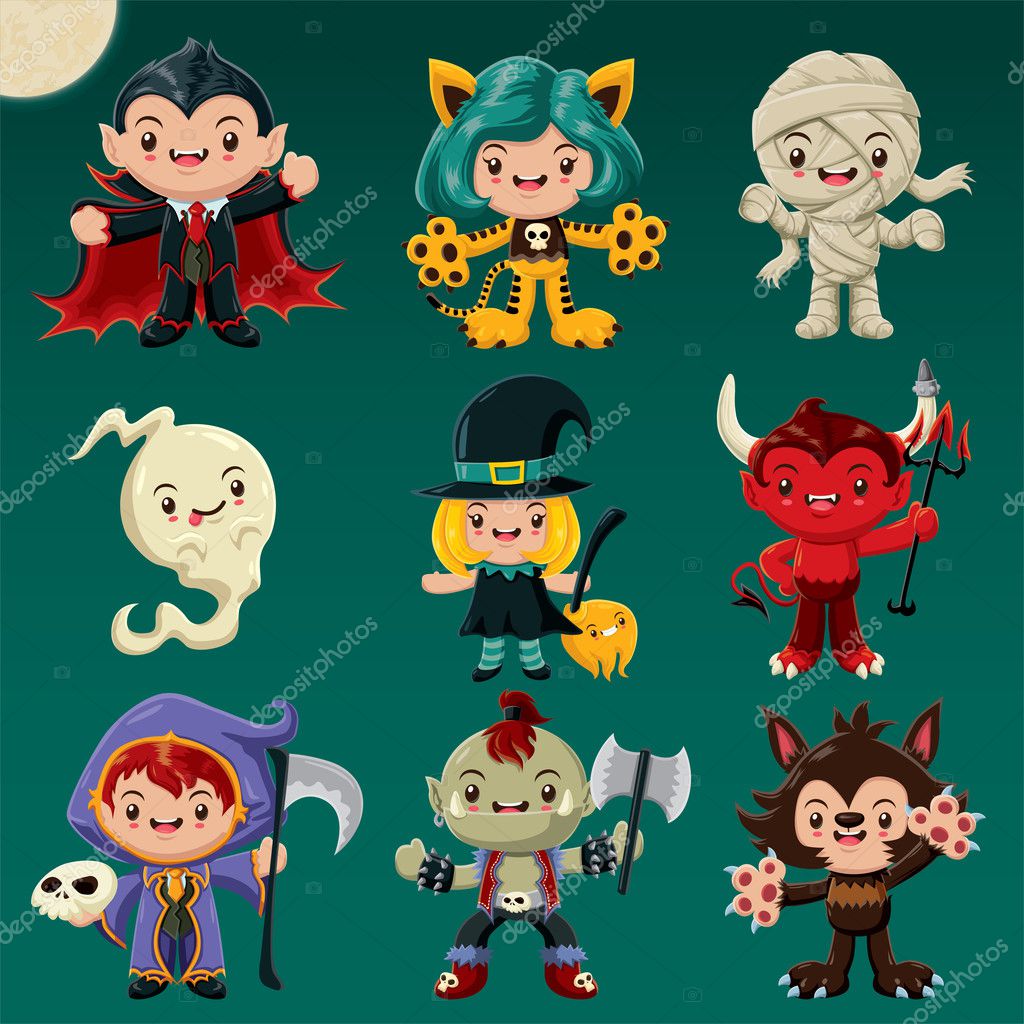 Halloween night background with vampire mummy Vector Image