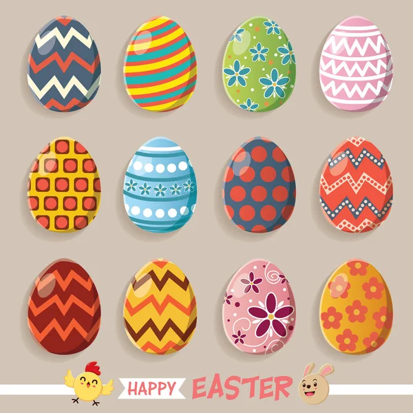 Vintage Easter Egg poster design with Easter eggs — Stock Vector