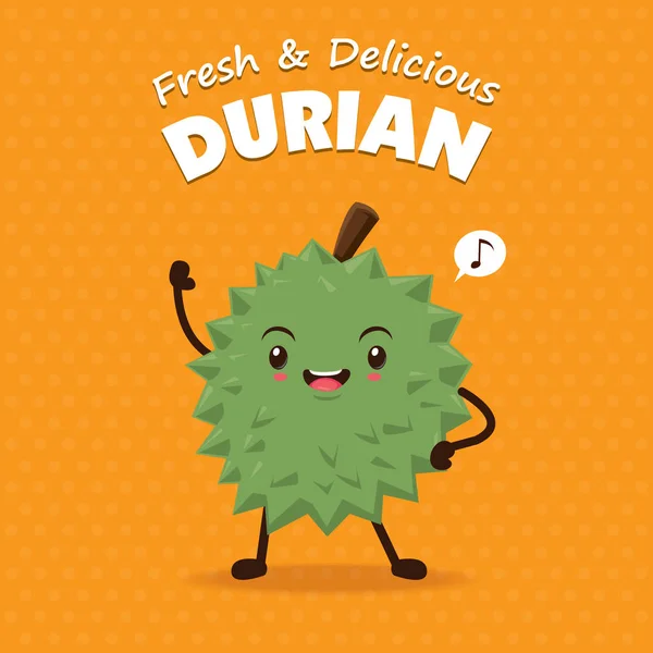 Návrh plakátu Vintage ovoce durian znakem vektor. — Stockový vektor