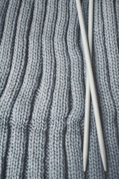 Knitwear with needles — Stock Photo, Image