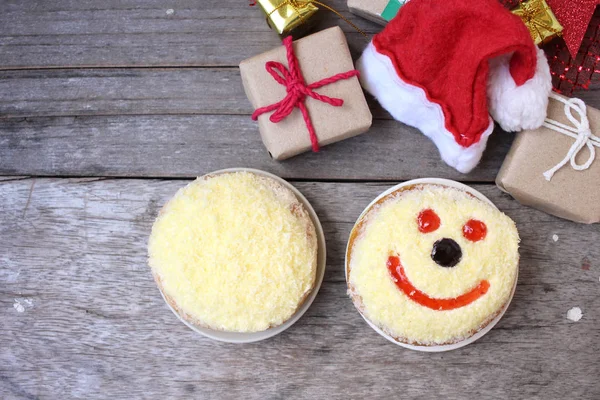 Donut with christmas decoration — Stock Photo, Image