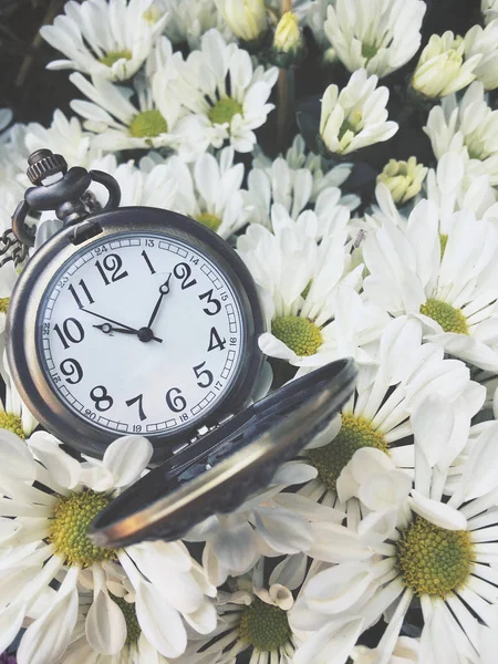 Bolsillo reloj Vintage con flores —  Fotos de Stock