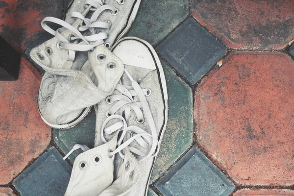 Close up of old sneakers — Stock Photo, Image