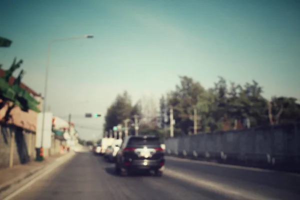 Blurred of car on road — Stock Photo, Image