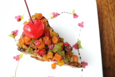 meyveli kek yakın çekim