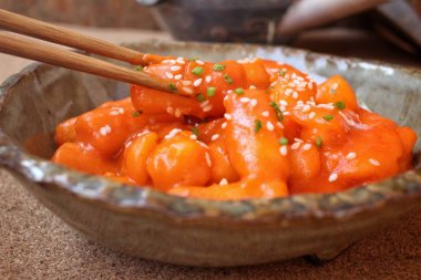 Pirinç kek Kore yemeği yakın çekim