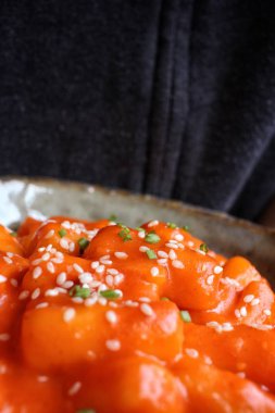 Pirinç kek Kore yemeği yakın çekim