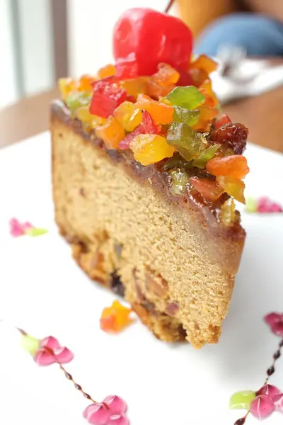 Close up of fruit cake — Stock Photo, Image