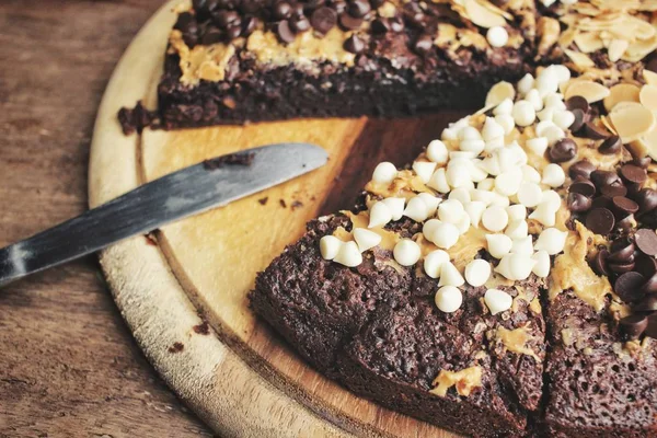 Close up of chocolate brownies cake — Stock Photo, Image