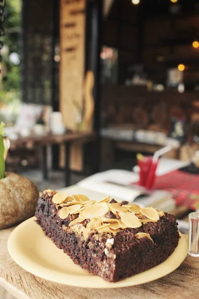 Close up van chocolade brownies taart — Stockfoto