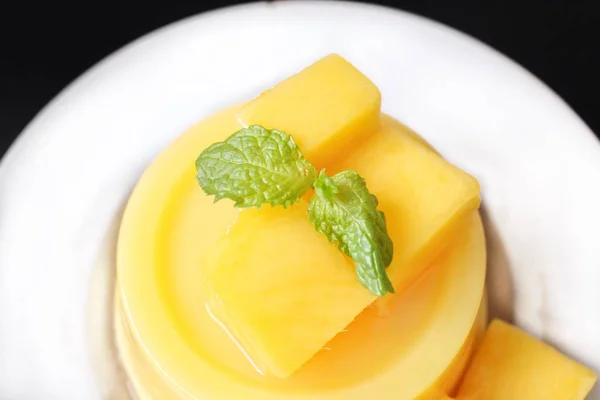 Zblízka mango pudink — Stock fotografie