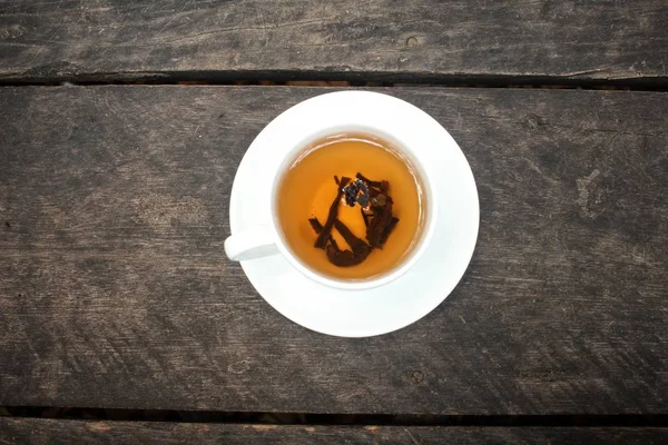 Närbild på varmt te — Stockfoto