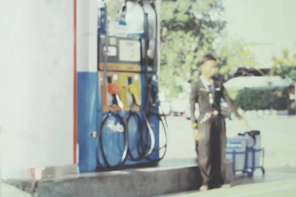 Blurred of gas station — Stock Photo, Image