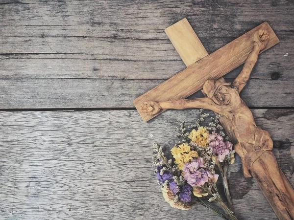 Primo piano della croce di legno — Foto Stock
