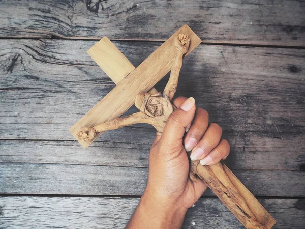 Primo piano della croce di legno — Foto Stock