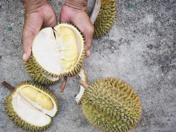 Närbild av durian frukter — Stockfoto