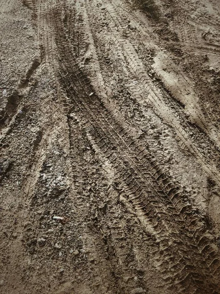 토양에 있는 바퀴 자국 — 스톡 사진