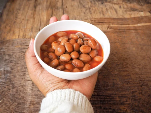 White beans in tomato sauce — Stock Photo, Image