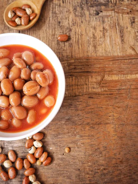 White beans in tomato sauce — Stock Photo, Image