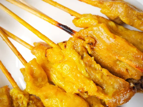 yakından görmek lezzetli geleneksel Hint tandoori tavuk tikka Kebap beyaz 