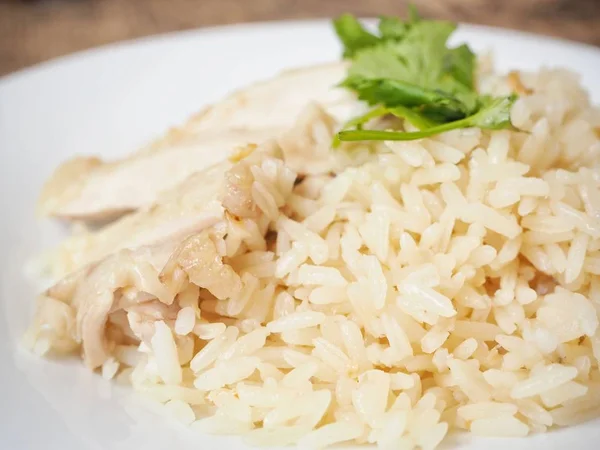 Tavuk haşlanmış pirinç — Stok fotoğraf