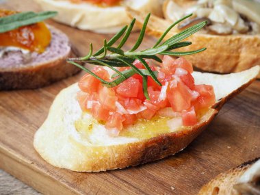 Bruschetta ekmek yakın çekim