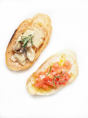 Bruschetta ekmek yakın çekim