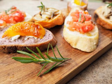 Bruschetta ekmek yakın çekim