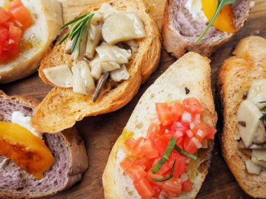 Bruschetta ekmek yakın çekim