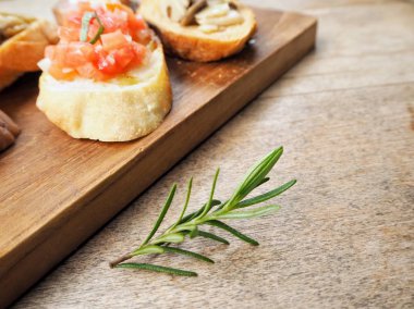 Bruschetta ekmek yakın çekim