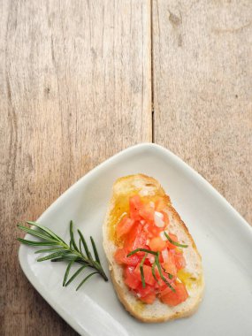 Bruschetta ekmek yakın çekim