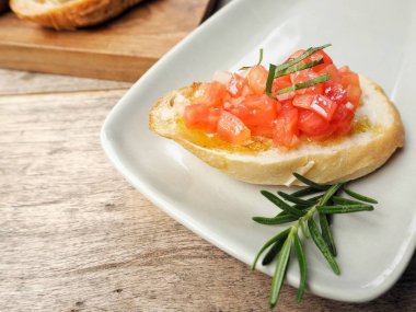 Bruschetta ekmek yakın çekim