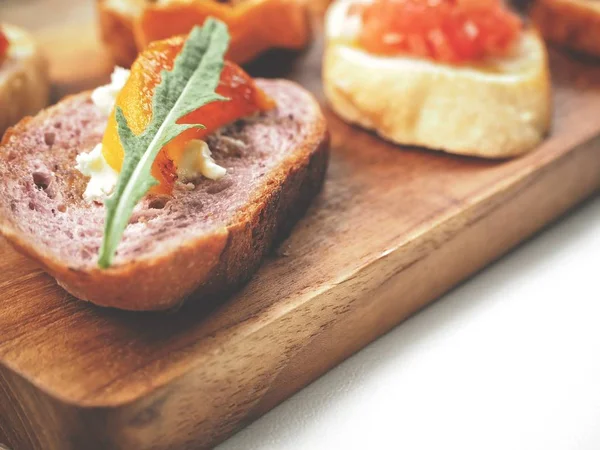 Bruschetta ekmek yakın çekim